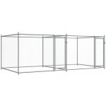 vidaXL Klec pro psy s dvířky šedá 400 x 200 x 150 cm – Hledejceny.cz