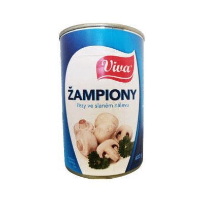 VIVA Žampiony řezy ve slaném nálevu 400 g