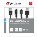 Verbatim 48875 USB/micro USB, 1m + 0,3m, černý – Zbozi.Blesk.cz