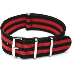 NATO Strap Červená / černá NTS022 šíře