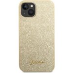 Pouzdro Guess Glitter Flakes Metal Logo iPhone 14 Plus - zlaté – Zboží Mobilmania