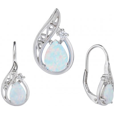 Bealio stříbrná souprava SLZA bílý OPÁL 03-09758-1851 – Hledejceny.cz