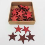 Hvězda březová 4 cm bordo/červená 48 kusů – Hledejceny.cz