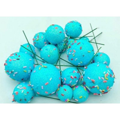 Dortisimo Zápich do dortu Koule modré glitterové s ozdobami různé velikosti (20 ks) – Zbozi.Blesk.cz