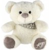 Plyšák Teddies Medvěd/Medvídek sedící se šátkem bílý 35 cm