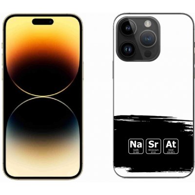 mmCase na iPhone 14 Pro Max 6.7 - chemické prvky černobílé pozadí – Zboží Mobilmania