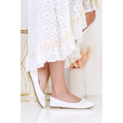 Cathay moda třpytivé baleríny 3844-3WH bílé – Zboží Mobilmania