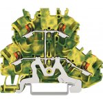 WAGO Svorka 2202-2207 dvoupatrová 4vodičová pro ochranný vodič s ovládacím tlačítkem, zelenožlutá 2202-2207 – Sleviste.cz