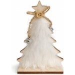 DECOLED Dřevěná dekorace na stůl stromeček s rolničkami, 8,5 × 4,5 × 14 cm, stojící – Zbozi.Blesk.cz