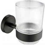 CERANO Nástěnný držák se sklenicí Lineo černá matná mléčné sklo CER-CER-479821 – Zboží Dáma