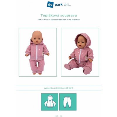 de-park Papírový střih na panenku - Tepláková souprava – Zboží Mobilmania