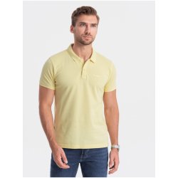 Ombre Clothing Světle žluté pánské polo tričko