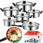 Retoo Sada hrnců nerezová ocel 12 ks – Zboží Dáma