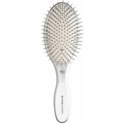 Olivia Garden Expert Care Oval Nylon kartáč na vlasy stříbrný – Zboží Dáma