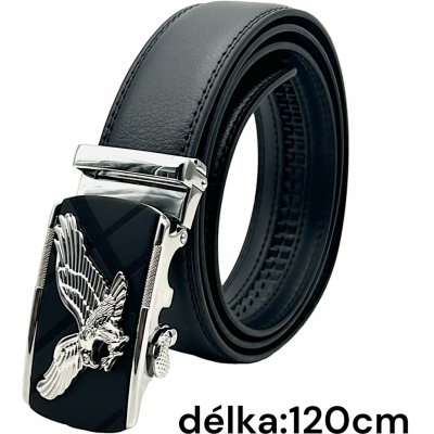 Automat pánský pásek černá přezka kovová Typ5-K24 – Zboží Dáma