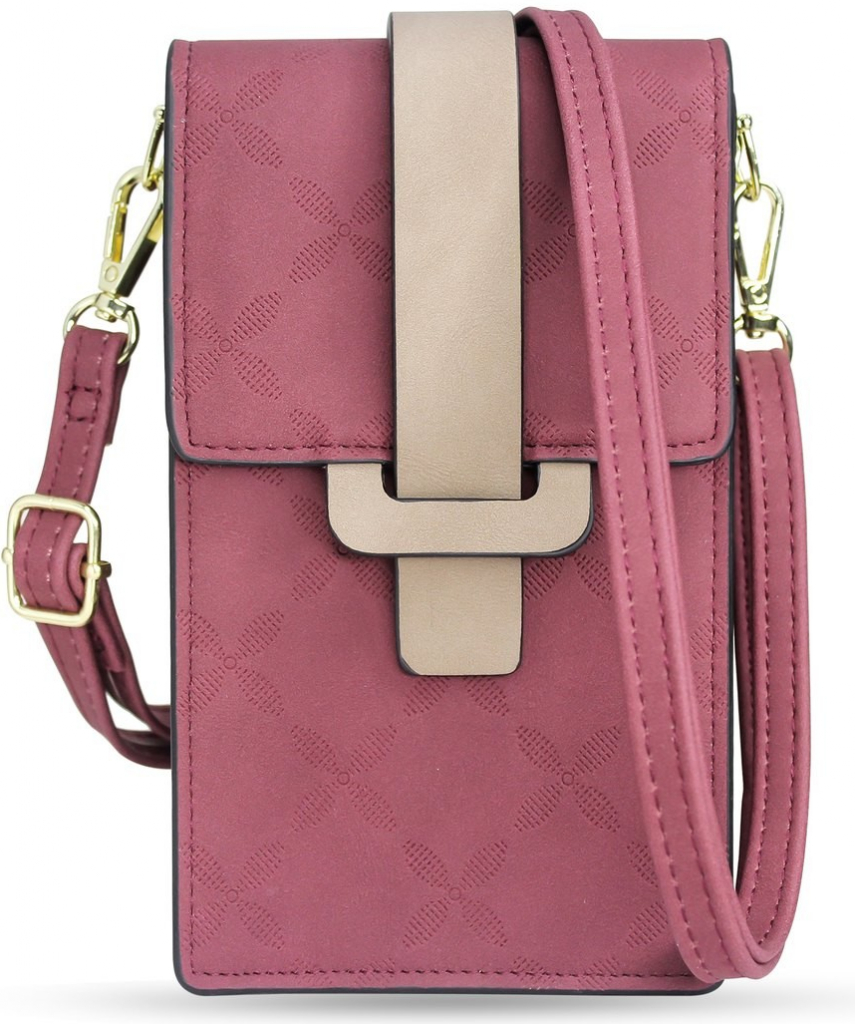 Tmavě růžová dámská kabelka na telefon přes rameno Fancy bag typ 1