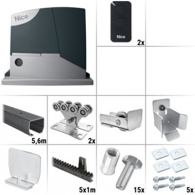 Nice Road 400 K3 7.1 - sestava pojezdu, pohonu a příslušenství, pro posuvnou bránu do průjezdu 4 m a 325 kg, profil bez úpravy – Hledejceny.cz
