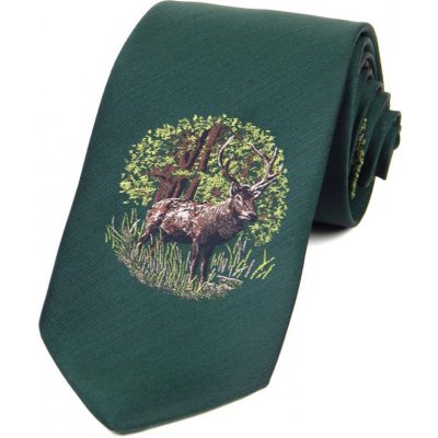 Hedva Český Brokát Myslivecká kravata Jelen zelená – Hledejceny.cz
