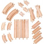 Bigjigs Rail Dřevěné koleje set 24 dílů BJT057 – Zboží Dáma