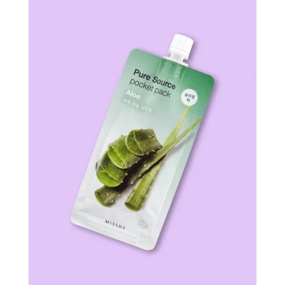 Missha Pure Source Pocket Pack Aloe noční hydratační maska s aloe vera 10 ml