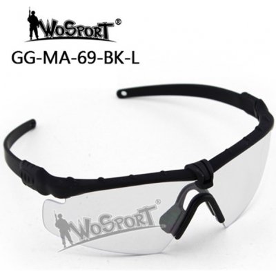 Ochranné střelecké brýle Wosport MA-69 černé čirá skla