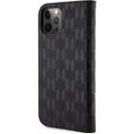 Pouzdro Karl Lagerfeld PU Saffiano Monogram Book iPhone 12/12 Pro černé – Sleviste.cz