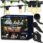 BERGE Zahradní girlanda 15m + 16x 1W LED žárovka – Hledejceny.cz