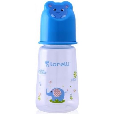 Nellys kojenecká lahvička Lorelli s víkem ve tvaru zvířete blue 125 ml – Zbozi.Blesk.cz
