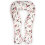 Flumi Těhotenský polštář ve tvaru U bílý s růžovými květy – Zboží Mobilmania