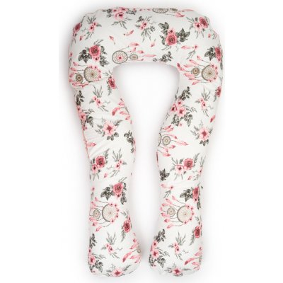 Flumi Těhotenský polštář ve tvaru U bílý s růžovými květy – Zboží Mobilmania