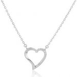 Nubis Stříbrný náhrdelník srdce asymetrické NB-2410 – Hledejceny.cz