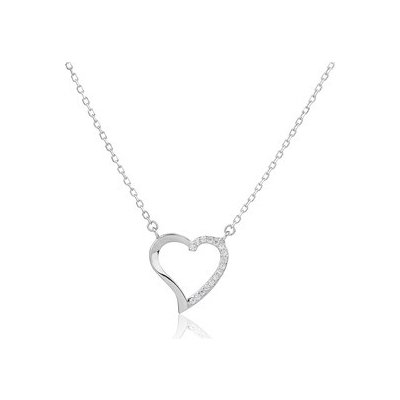 Nubis Stříbrný náhrdelník srdce asymetrické NB-2410 – Hledejceny.cz