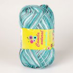 Pletací / háčkovací příze Storex CAMILA NATURAL MULTICOLOR 9186 tyrkysovo-šedá, melírovaná, 50g/125m – Zboží Dáma