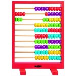 Woody Dřevěné počítadlo 100 kuliček červená 26 cm – Sleviste.cz