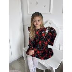 Zuzi handmade Vánoční kárované šaty červená – Zboží Dáma