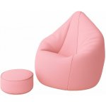 Mekem sedací vak Super 5XL obj. 550 L s podnožkou, mat.Nylon, barva růžová – Hledejceny.cz