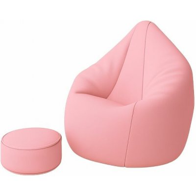 Mekem sedací vak Super 5XL obj. 550 L s podnožkou, mat.Nylon, barva růžová – Hledejceny.cz