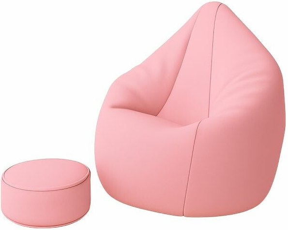 Mekem sedací vak Super 5XL obj. 550 L s podnožkou, mat.Nylon, barva růžová