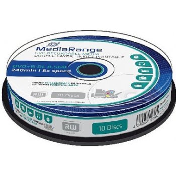 MediaRange DVD+R DL 8.5GB 8x, printable, spindle, 10ks (MR468)