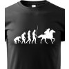 Dětské tričko dětské tričko Evoluce jezdkyně, černá