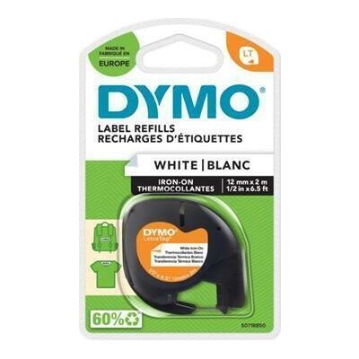 Páska Dymo LetraTag 12mm x 2m černý tisk/bílý podklad zažehlovací, 18770, S0718860 – Hledejceny.cz