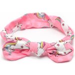 Dětská látková čelenka s potiskem Barva: světle růžová – Sleviste.cz