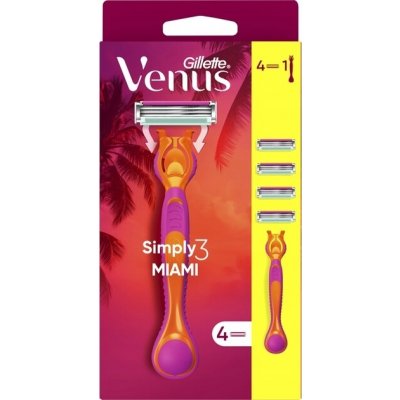 Gillette Venus Simply 3 Miami + 4 ks hlavic – Hledejceny.cz