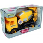 Wader Middle Truck auto domíchávač betonu 38 cm žluté plastové 32124 – Zboží Mobilmania