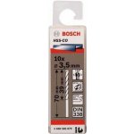 Sada 10ks kobaltových vrtáků do kovu Bosch HSS-Co, DIN 338 - 3.5 x 39 / 70 mm, spirálový, válcovaný (2 608 585 879) – Hledejceny.cz