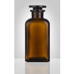 Sklárny Moravia skleněná prachovnice hnědá hranatá zabroušené víko 250 ml – Zboží Mobilmania