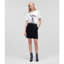 Karl Lagerfeld Allover Flock Skirt černá