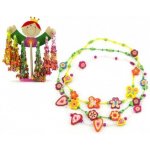 Korálky dřevo 72ks 20cm na dřevěném stojánku – Sleviste.cz