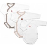 Baby Nellys Rostoucí výhodná sada 3x Body zap. bokem Nature béžová taupe bílá – Hledejceny.cz