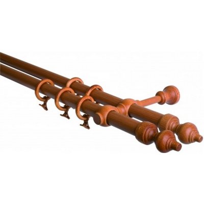 GARNÝŽE-HEBR Garnýž dřevěná třešeň dvojitá 300 cm – Zboží Mobilmania